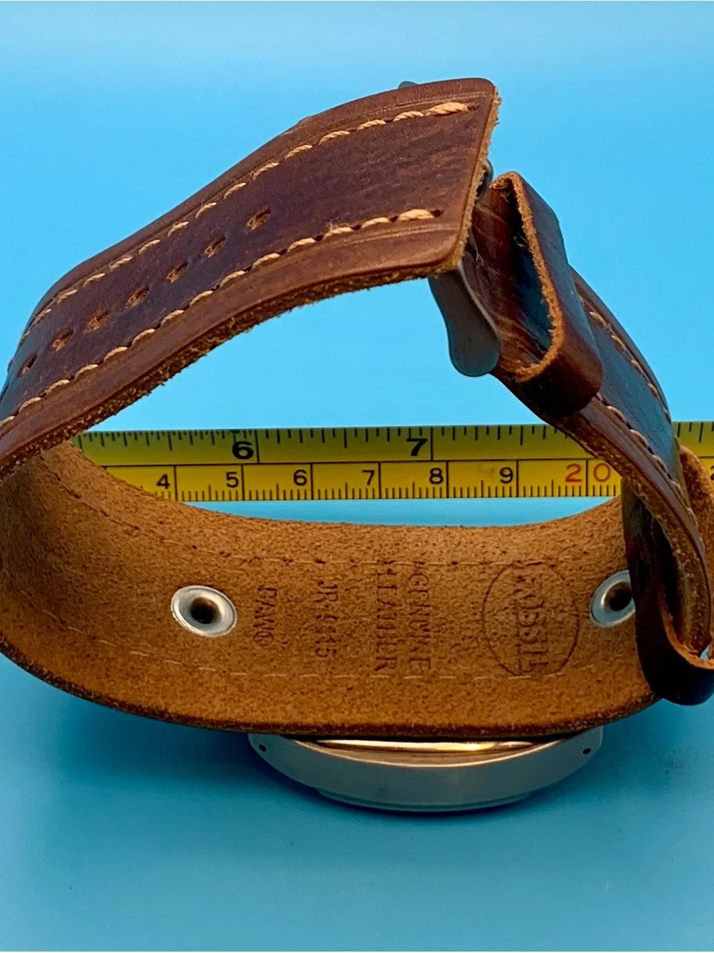 FOSSIL BIG TIC AM-3741 Men’s Vintage Quartz Wristwatch Bund Band Works New Batt